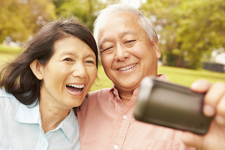 couple taking selfie